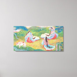 Heian Elysium: Ladies in a Spring Meadow Leinwanddruck