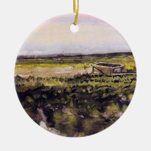 Heide mit einer Schubkarre von Vincent van Gogh Keramik Ornament