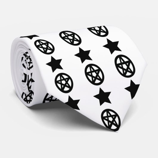 Heide Pentagramme und Sterne Krawatte (Gerollt)