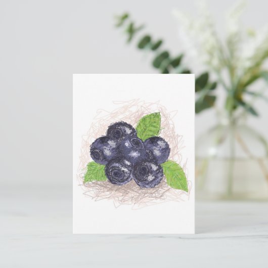 Heidelbeere Postkarte (Stehend Vorderseite)