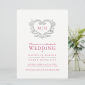 Heidelbeere Rot und Weiß Einladung (Stehend Vorderseite)