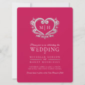 Heidelbeere Rot und Weiß Einladung (Vorderseite)