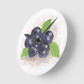 Heidelbeere Runde Wanduhr (Winkel)