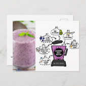 Heidelbeere-Smoothie-Rezept Postkarte (Vorne/Hinten)