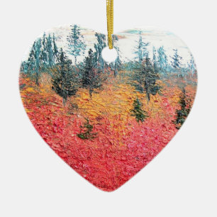 Heidelbeere u. Kiefer Keramik Ornament