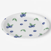 Heidelbeere Wasserfarbe Geburtstag süß Pappteller (Schrägansicht)