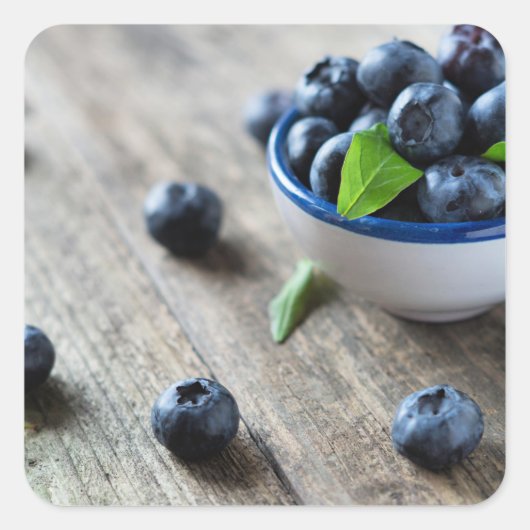 Heidelbeeren, frisch quadratischer aufkleber (Vorderseite)