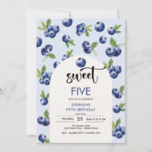 Heidelbeeren-Kindergeburtstag Einladung (Vorderseite)