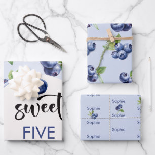 Heidelbeeren-Kindergeburtstag Geschenkpapier Set