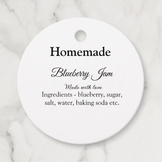 Heidelbeermarmelade aus Liebe, hausgemacht Geschenkanhänger (Vorderseite)