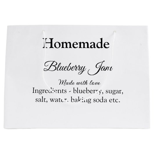 Heidelbeermarmelade aus Liebe, hausgemacht Große Geschenktüte (Vorderseite)