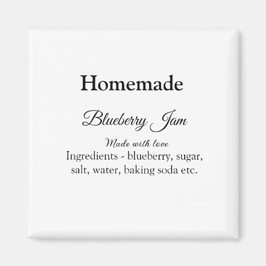 Heidelbeermarmelade aus Liebe, hausgemacht Magnet (Vorne)