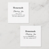 Heidelbeermarmelade aus Liebe, hausgemacht Quadratische Visitenkarte (Vorne/Hinten)