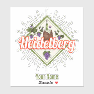Heidelberg am Neckar Deutschland Retro Wein Vintag Aufkleber