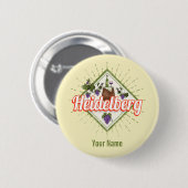 Heidelberg am Neckar Deutschland Retro Wein Vintag Button (Vorne & Hinten)