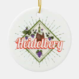 Heidelberg am Neckar Deutschland Retro Wein Vintag Keramik Ornament