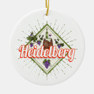 Heidelberg am Neckar Deutschland Retro Wein Vintag Keramik Ornament