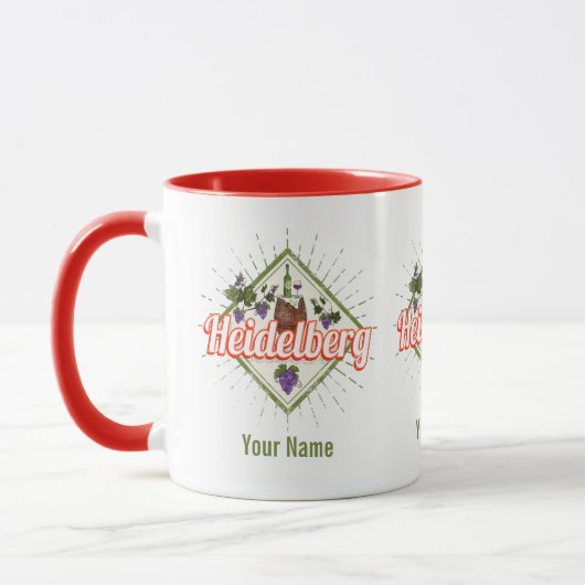 Heidelberg am Neckar Deutschland Retro Wein Vintag Tasse (Links)