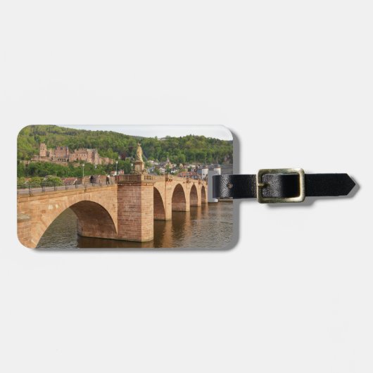 Heidelberg-Ansicht mit dem Neckar Gepäckanhänger (Vorderseite horizontal)