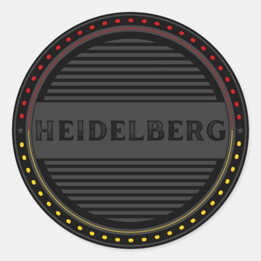 Heidelberg City Pride Emblem – German Identity Runder Aufkleber (Vorderseite)
