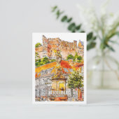 Heidelberg Deutschland Berühmter Platz Wasserfarbe Postkarte (Stehend Vorderseite)
