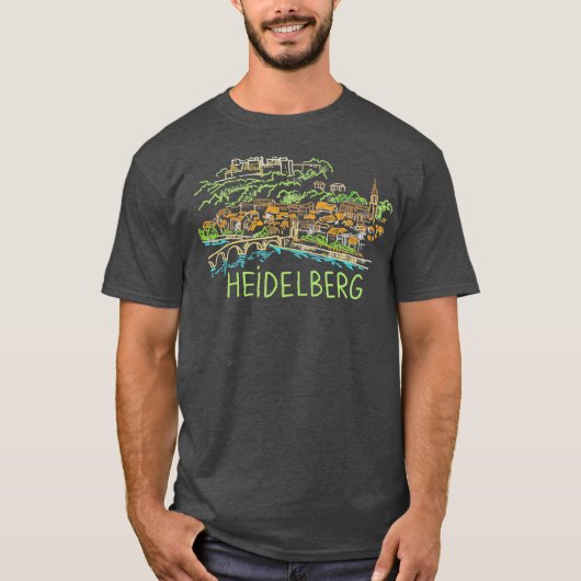 Heidelberg Deutschland Einzigartiges Kunsthandwerk T-Shirt (Vorderseite)