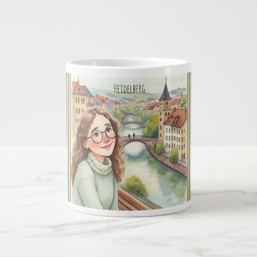 Heidelberg, Deutschland Hübsches Mädchen in Heidel Jumbo-Tasse (Vorderseite)