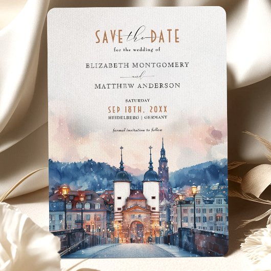 Heidelberg Deutschland Save the Date Wedding Card Einladung