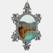Heidelberg, Deutschland Schneeflocken Zinn-Ornament (Links)