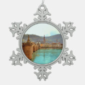Heidelberg, Deutschland Schneeflocken Zinn-Ornament (Vorderseite)