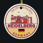 Heidelberg Deutschland Skyline Emblem Keramik Ornament<br><div class="desc">Heidelberg minimalistisches,  farbenfrohes Kunstdesign mit Denkmälern und Sehenswürdigkeiten der Stadt in Deutschland.</div>