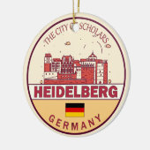 Heidelberg Deutschland Skyline Emblem Keramik Ornament (Links)
