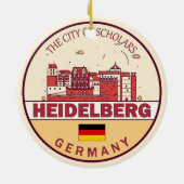 Heidelberg Deutschland Skyline Emblem Keramik Ornament (Hinten)