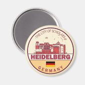 Heidelberg Deutschland Skyline Emblem Magnet (Vorderseite/Rückseite)