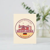 Heidelberg Deutschland Skyline Emblem Postkarte (Stehend Vorderseite)