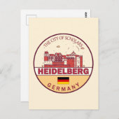 Heidelberg Deutschland Skyline Emblem Postkarte (Vorne/Hinten)
