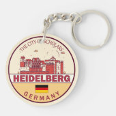 Heidelberg Deutschland Skyline Emblem Schlüsselanhänger (Rückseite)