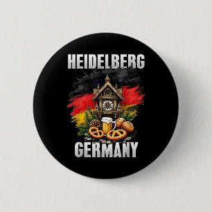 Heidelberg Deutschland Souvenir German Flag Travel Button