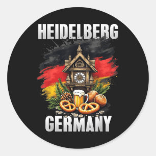 Heidelberg Deutschland Souvenir German Flag Travel Runder Aufkleber