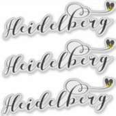 Heidelberg Flag Heart, Deutschland Aufkleber (Vorderseite)