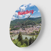 Heidelberg Neckar Panorama Deutschland Große Wanduhr (Winkel)
