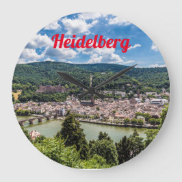 Heidelberg Neckar Panorama Deutschland Große Wanduhr