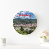 Heidelberg Neckar Panorama Deutschland Große Wanduhr (Zuhause)