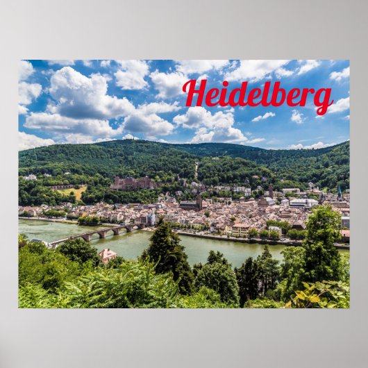 Heidelberg Neckar Panorama Deutschland Poster (Vorne)