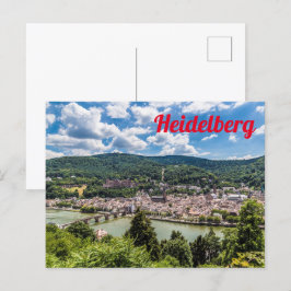 Heidelberg Neckar Panorama Deutschland Postkarte