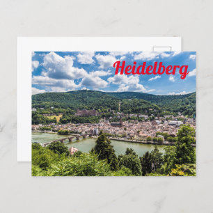 Heidelberg Neckar Panorama Deutschland Postkarte