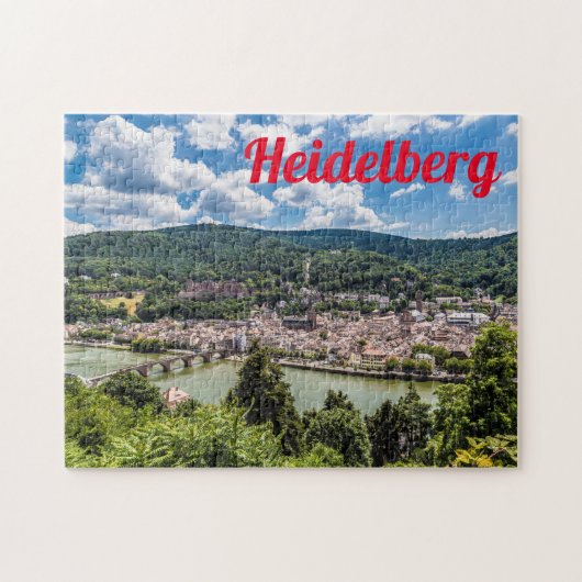Heidelberg Neckar Panorama Deutschland Puzzle (Horizontal)