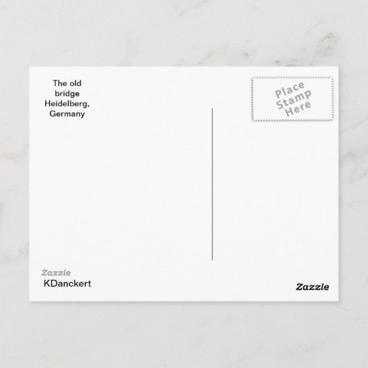 Heidelberg Postkarte (Rückseite)