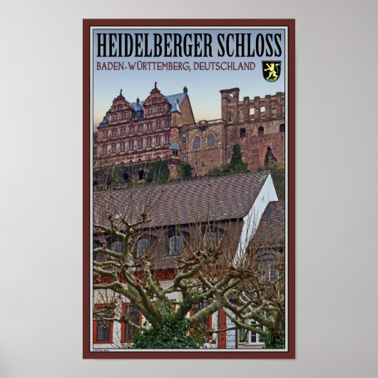Heidelberg - Schloss von unten Poster (Vorne)