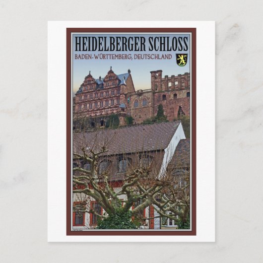 Heidelberg - Schloss von unten Postkarte (Vorderseite)